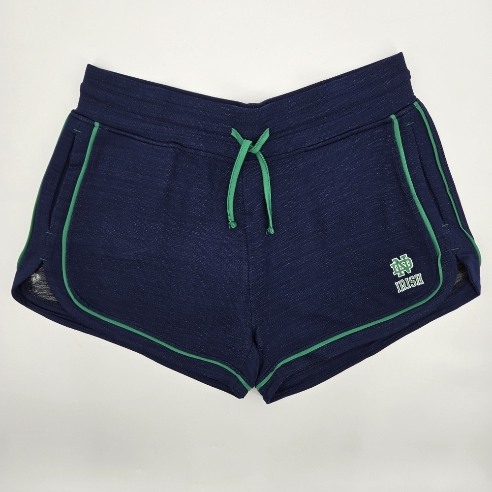 Norte Dame Women's Fighting Irish Athletic Shorts with Green Accents